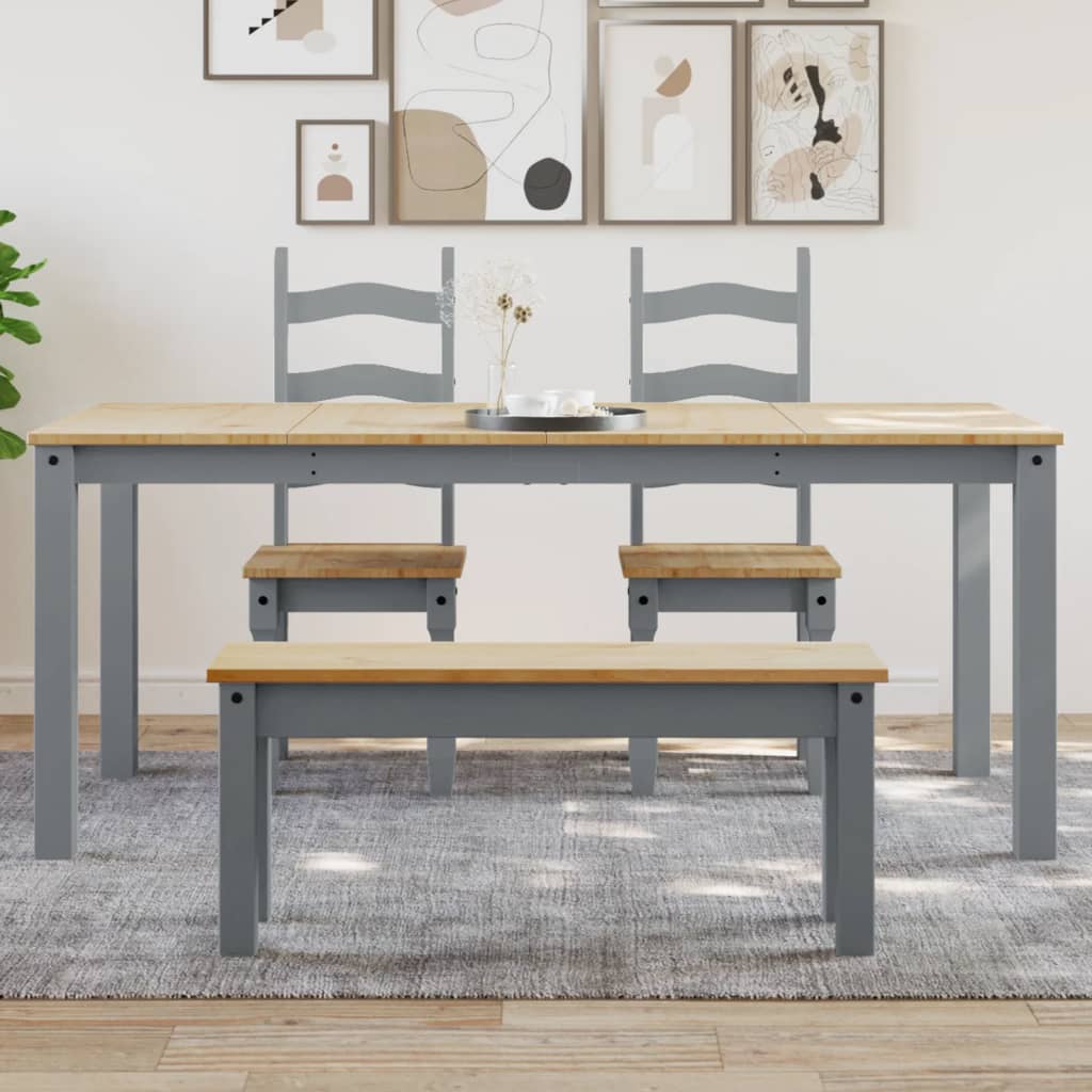 Dining Table Panama Grey 180x90x75 cm Solid Wood Pine