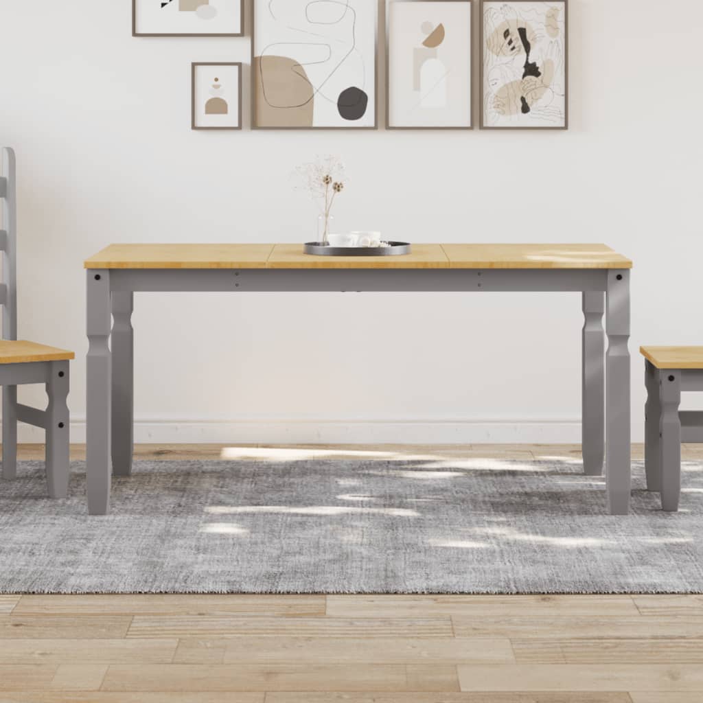 Dining Table Corona Grey 160x80x75 cm Solid Wood Pine