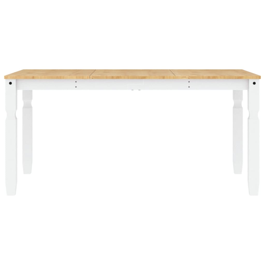 Dining Table Corona White 160x80x75 cm Solid Wood Pine