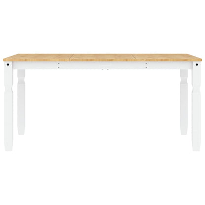 Dining Table Corona White 160x80x75 cm Solid Wood Pine