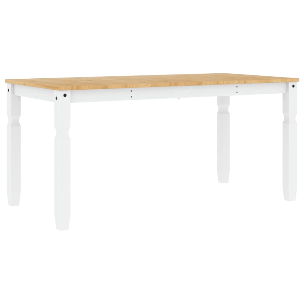 Dining Table Corona White 160x80x75 cm Solid Wood Pine