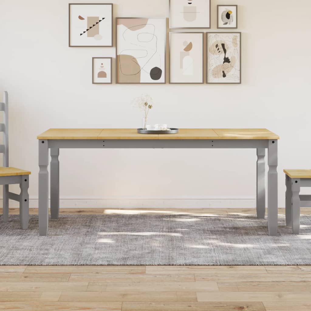 Dining Table Corona Grey 180x90x75 cm Solid Wood Pine