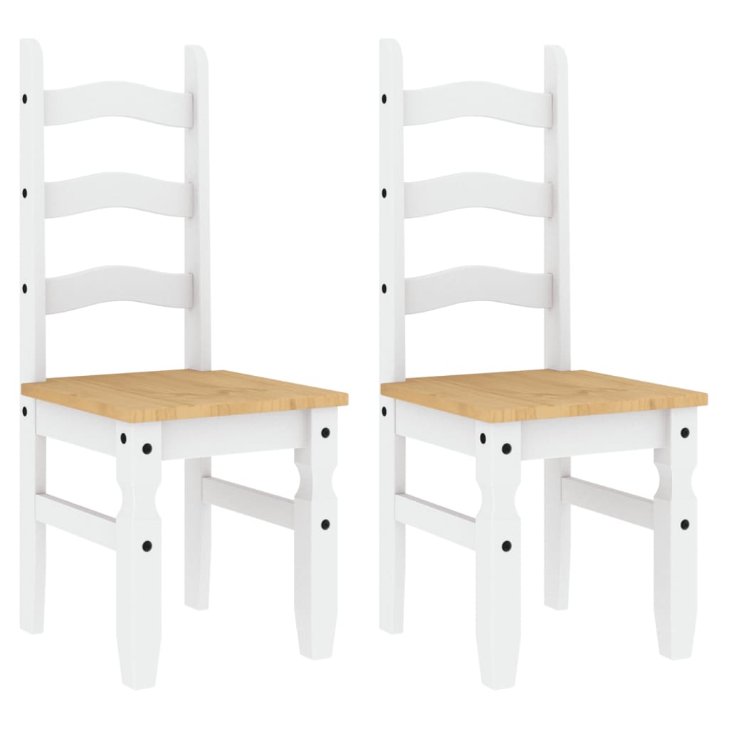 Dining Chairs 2 pcs Corona White 42x47x107 cm Solid Wood Pine