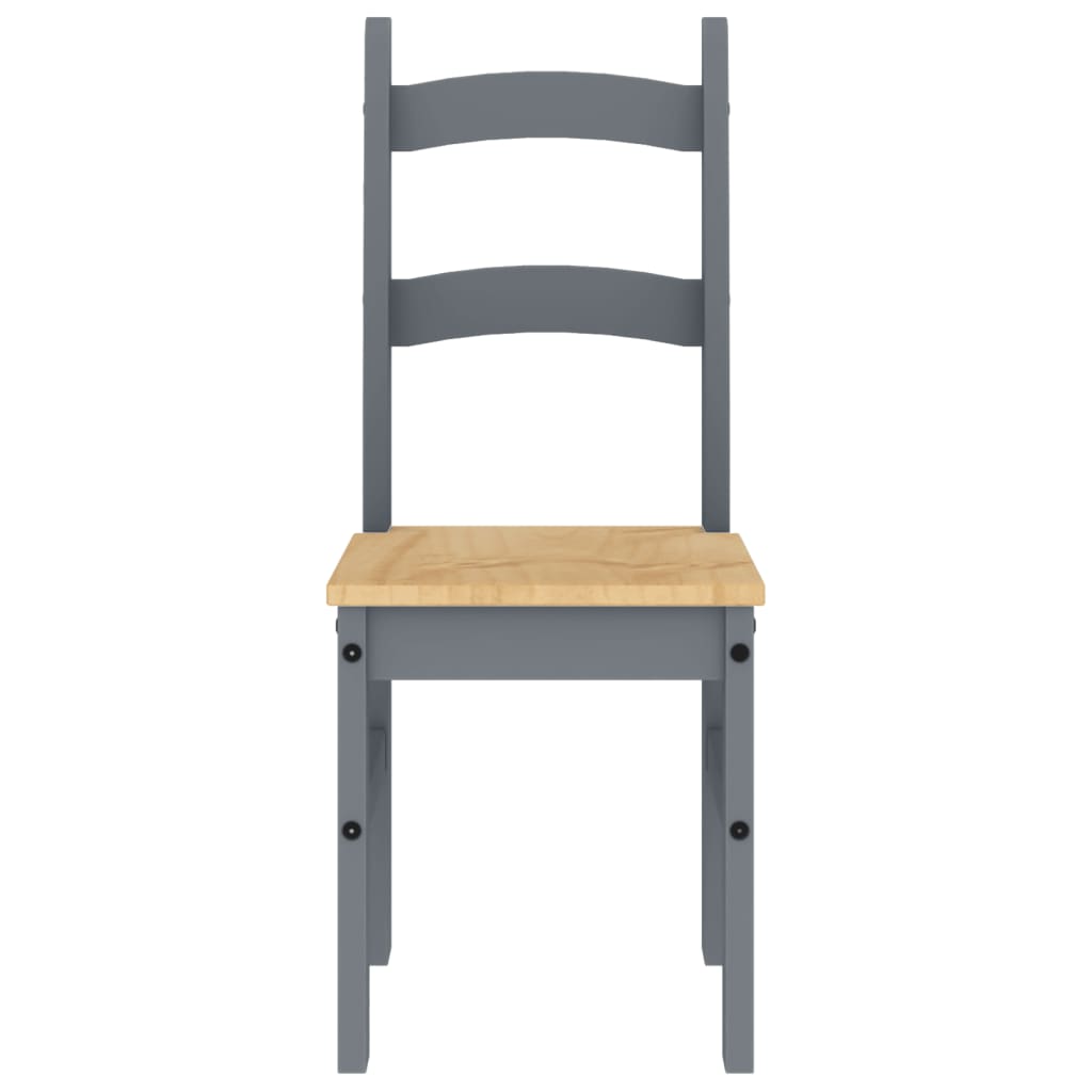 Dining Chairs 2 pcs Grey 40x46x99 cm Solid Wood Pine