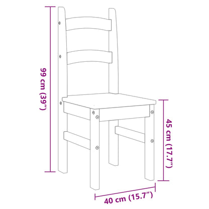 Dining Chairs 2 pcs Grey 40x46x99 cm Solid Wood Pine