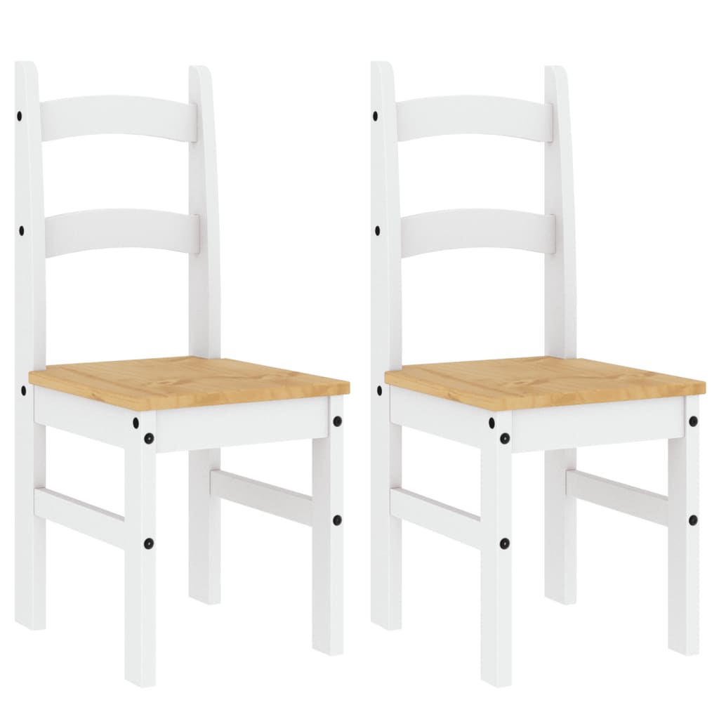 Dining Chairs 2 pcs White 40x46x99 cm Solid Wood Pine