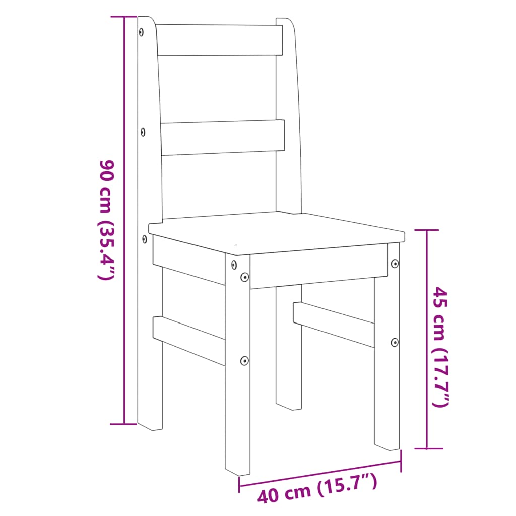 Dining Chairs 2 pcs Panama 40x46x90 cm Solid Wood Pine