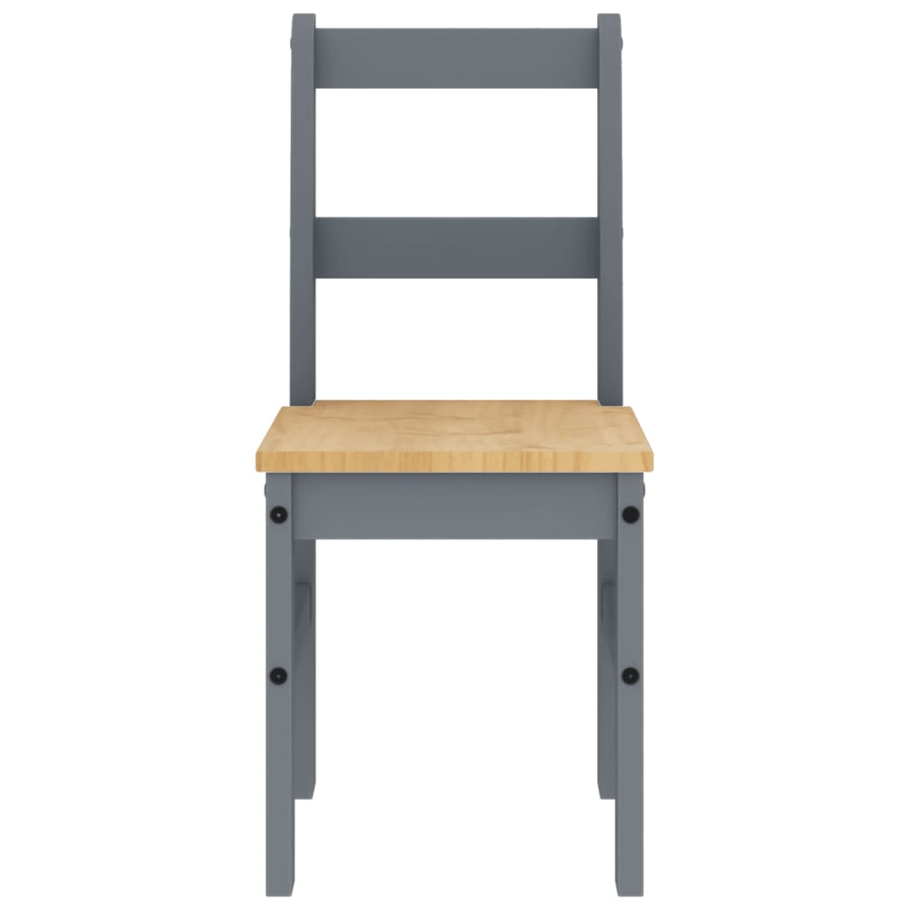 Dining Chairs 2 pcs Panama Grey 40x46x90 cm Solid Wood Pine