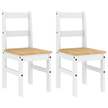 Dining Chairs 2 pcs Panama White 40x46x90 cm Solid Wood Pine