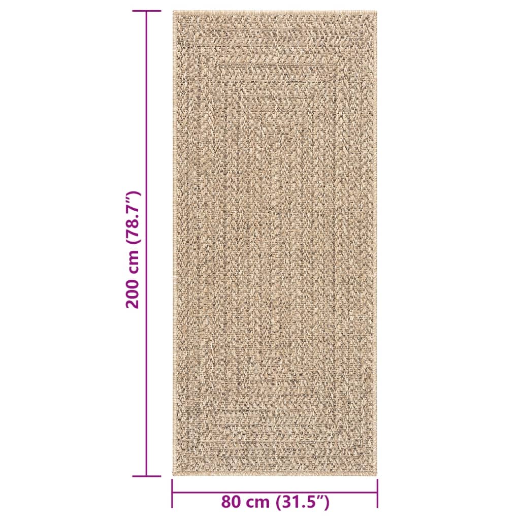 Rug ZIZUR 80x200 cm Jute Look Indoor and Outdoor