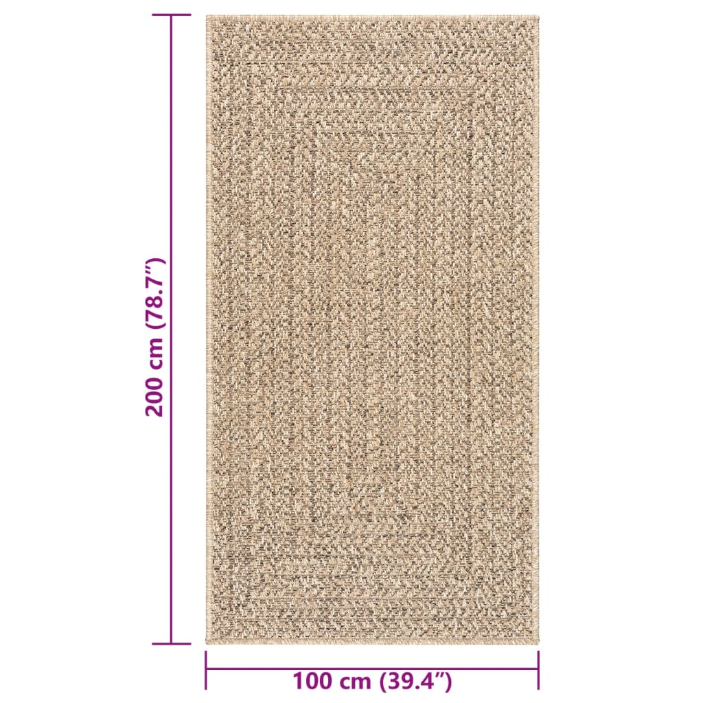 Rug ZIZUR 100x200 cm Jute Look Indoor and Outdoor