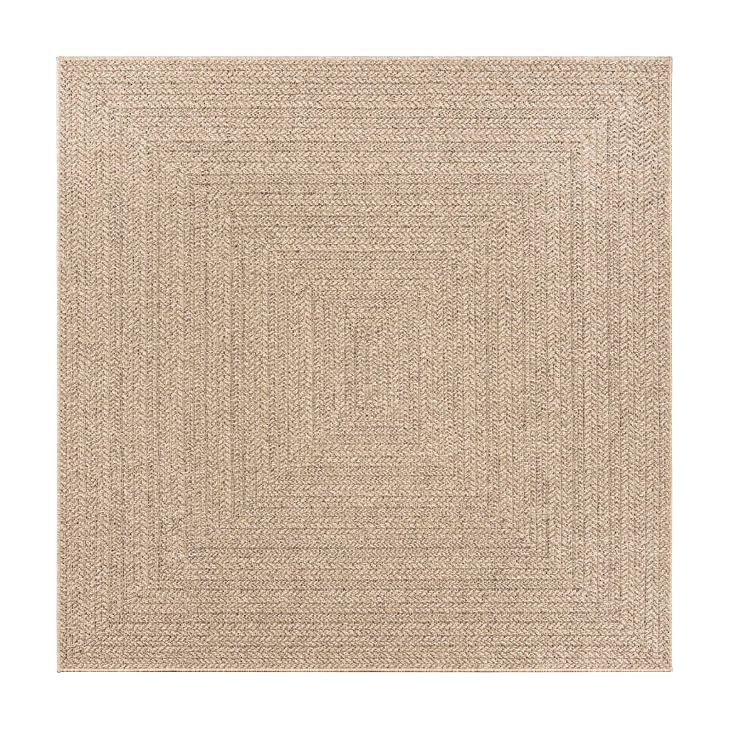 Rug ZIZUR 200x200 cm Jute Look Indoor and Outdoor