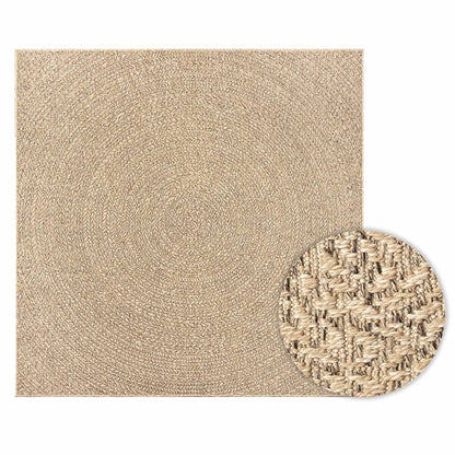 Rug ZIZUR 200x200 cm Jute Look Indoor and Outdoor