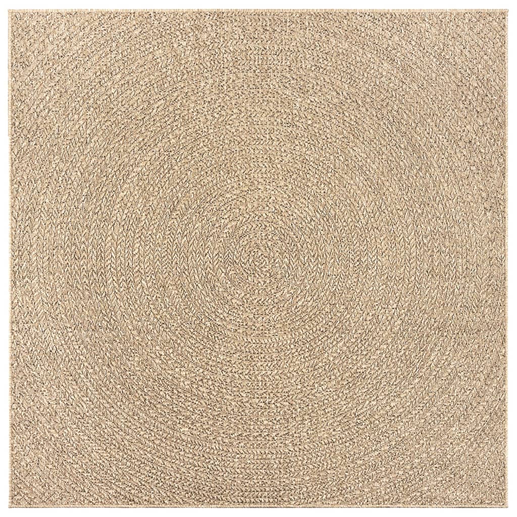 Rug ZIZUR 240x240 cm Jute Look Indoor and Outdoor