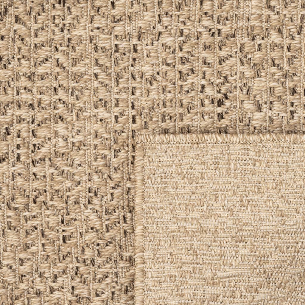 Rug ZIZUR 240x240 cm Jute Look Indoor and Outdoor