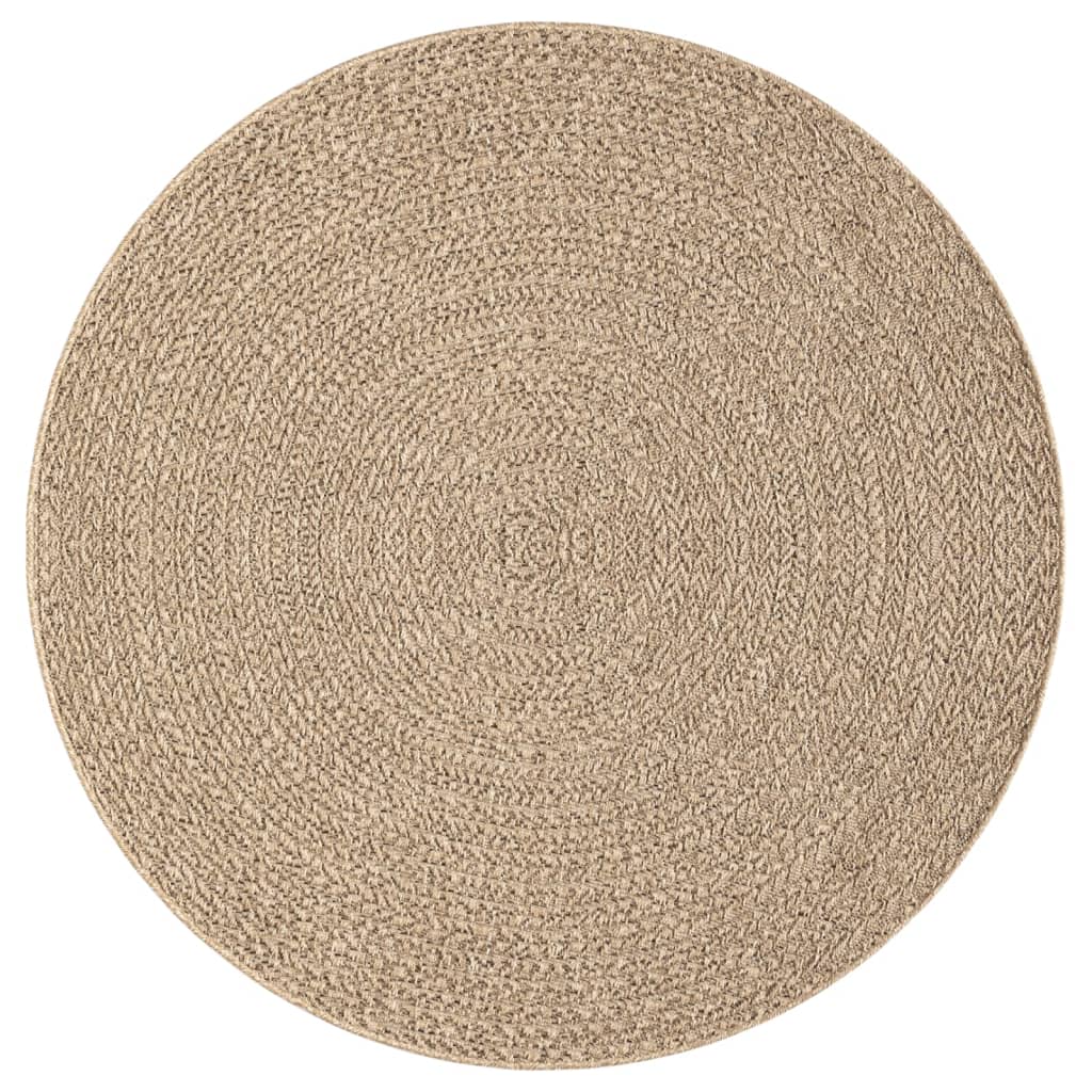 Rug ZIZUR Ø 200 cm Jute Look Indoor and Outdoor