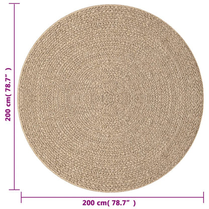 Rug ZIZUR Ø 200 cm Jute Look Indoor and Outdoor