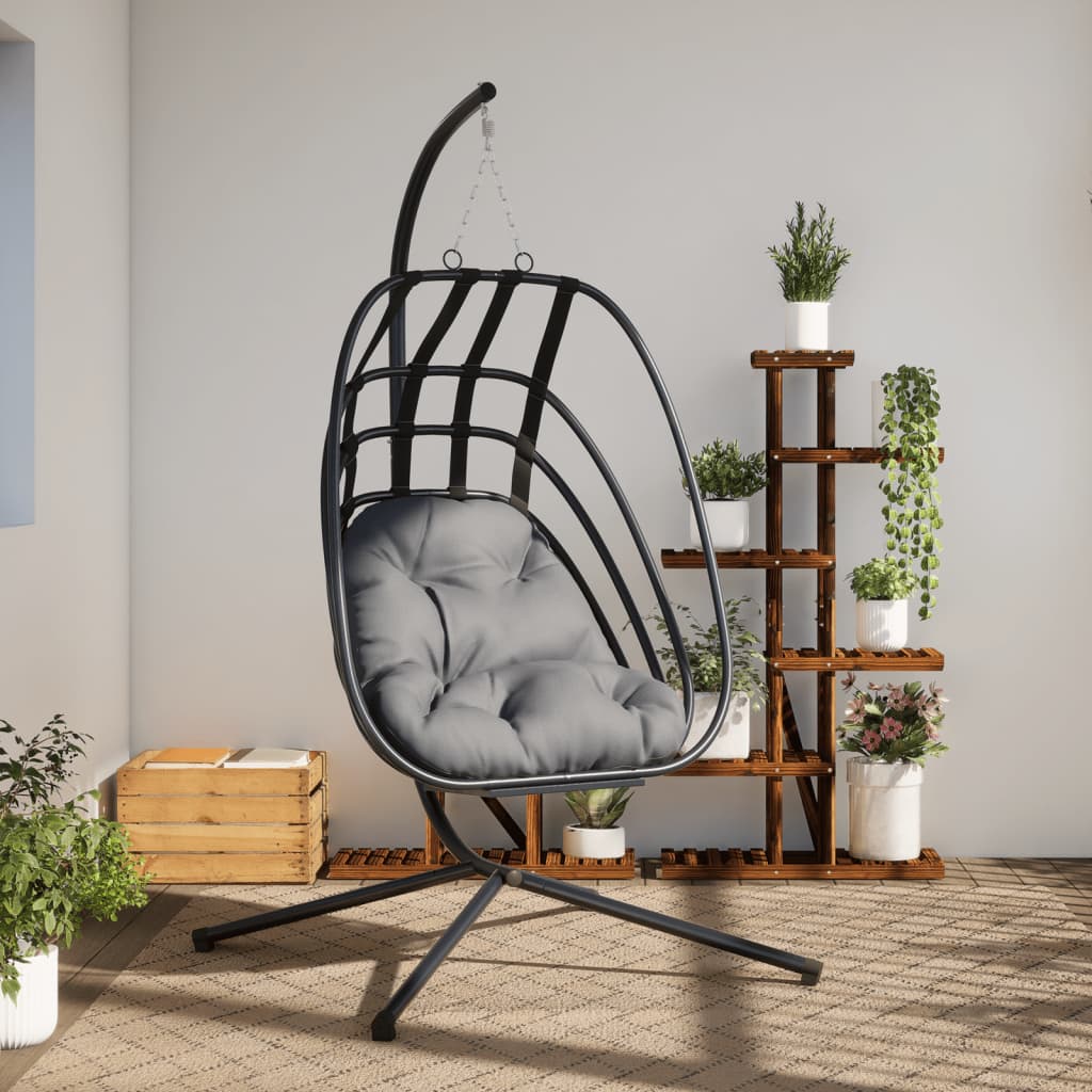 Hanging Egg Chair with Stand Anthracite Steel