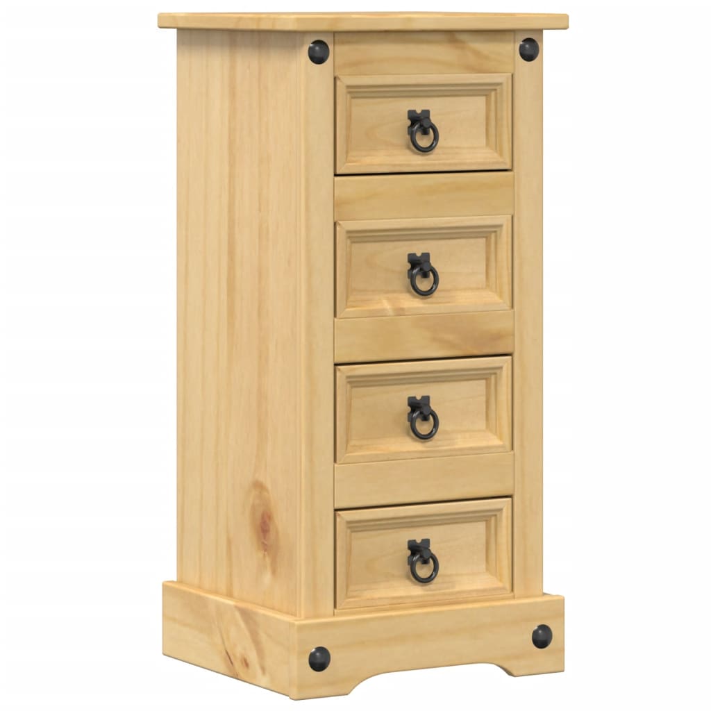 Bedside Cabinet Corona 35x32.5x74 cm Solid Wood Pine