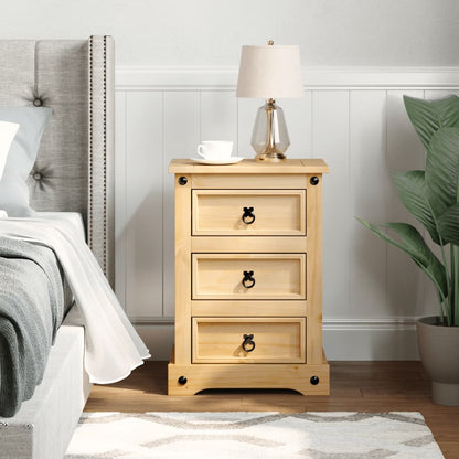 Bedside Cabinet Corona 45x35x64 cm Solid Wood Pine