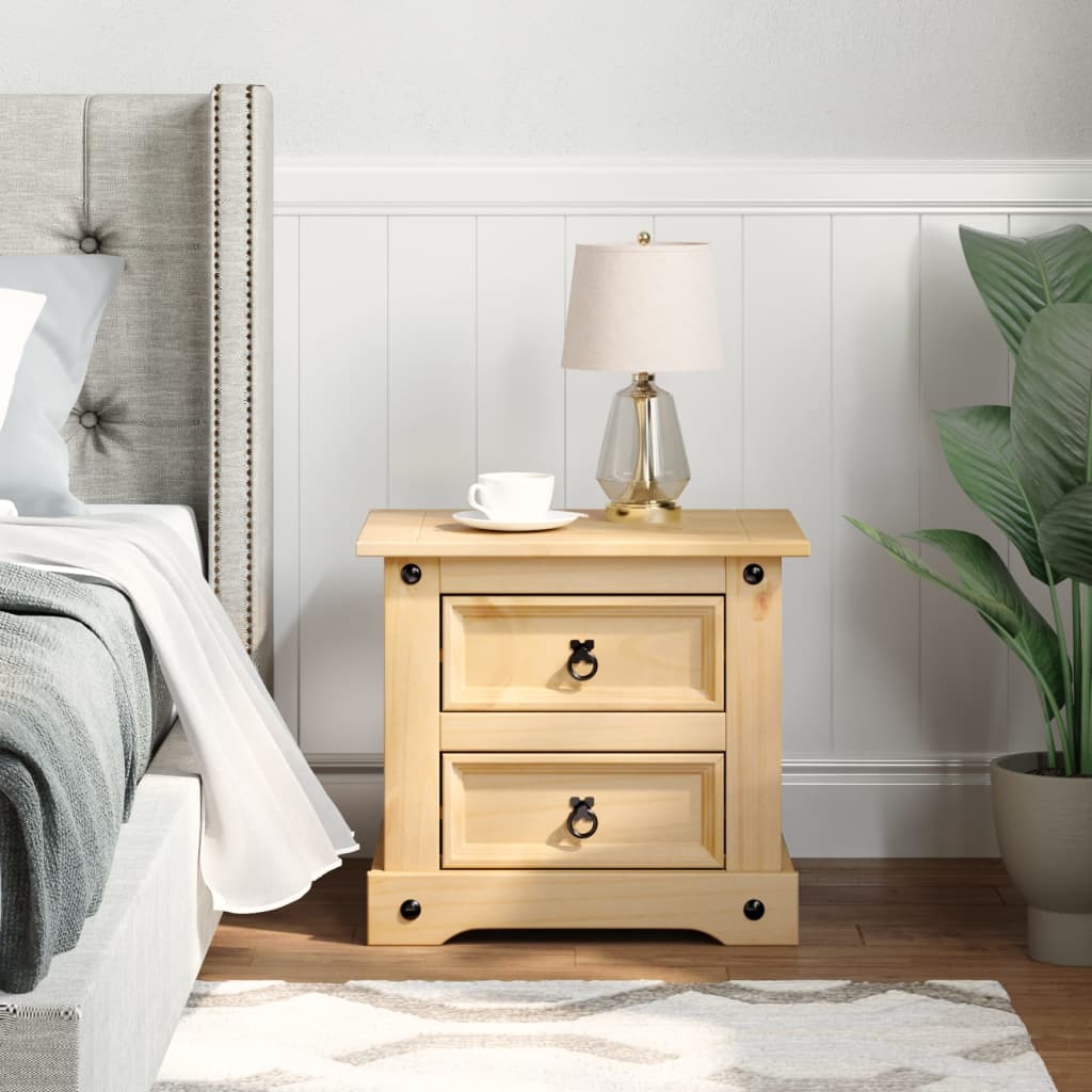 Bedside Cabinet Corona 53x39x50 cm Solid Wood Pine