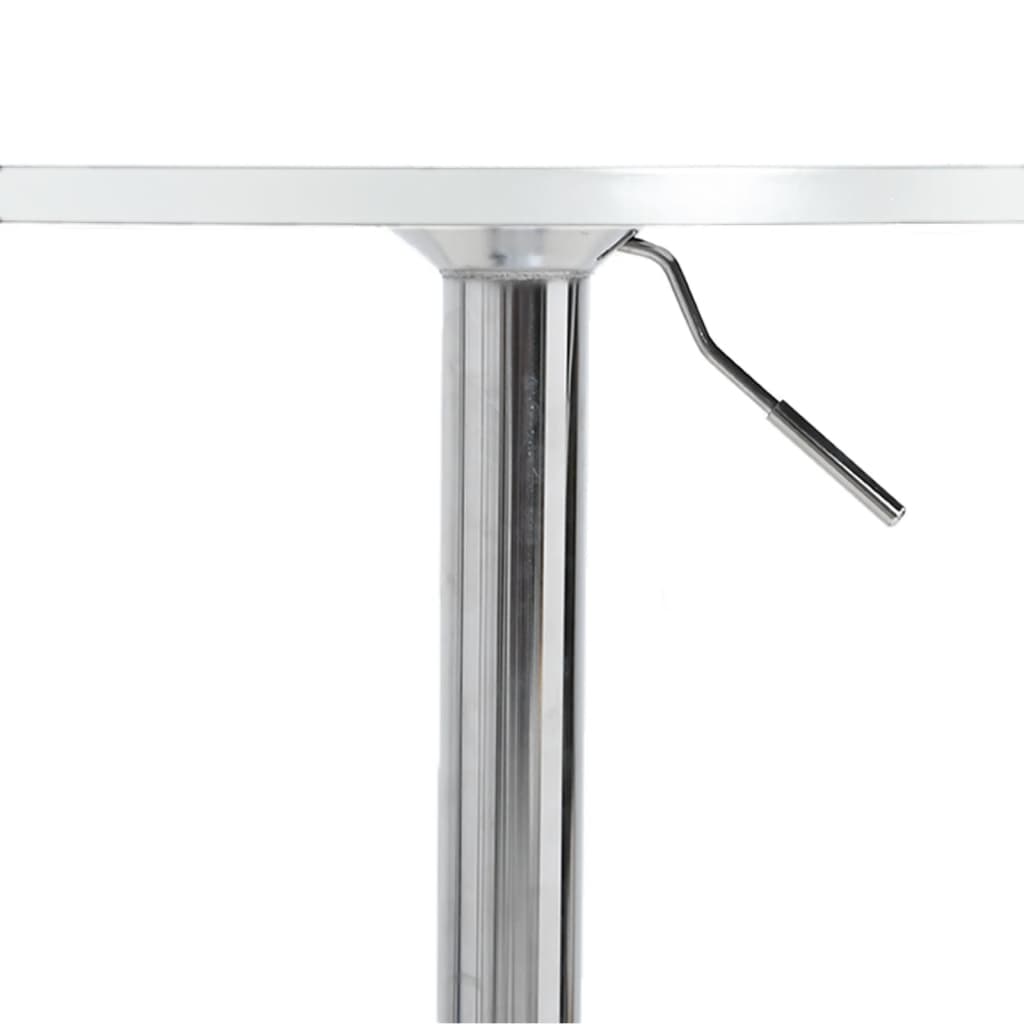 Bar Table White 50x50x90 cm Engineered Wood and Chromed Steel