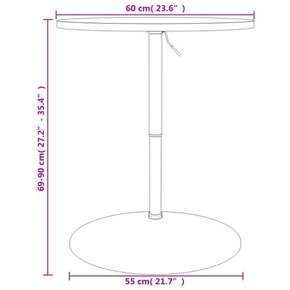 Bar Table White 60x60x90 cm Engineered Wood and Chromed Steel