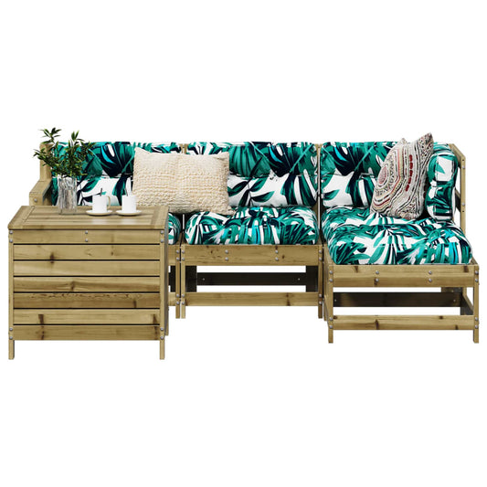 5 Piece Garden Sofa Set Impregnated Wood Pine