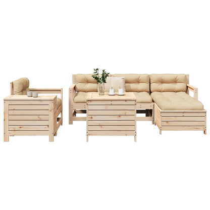 7 Piece Garden Sofa Set Solid Wood Pine