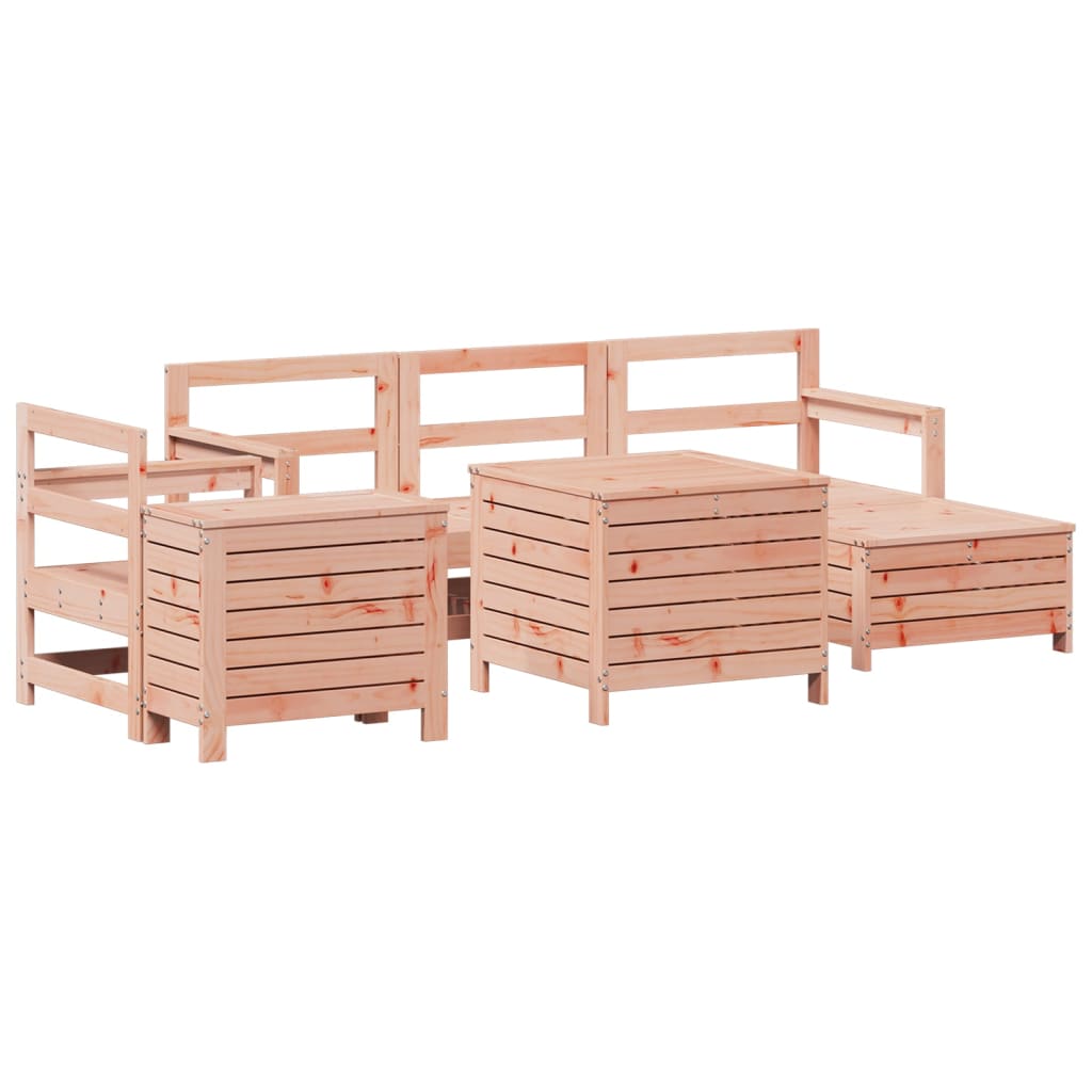 7 Piece Garden Sofa Set Solid Wood Douglas Fir