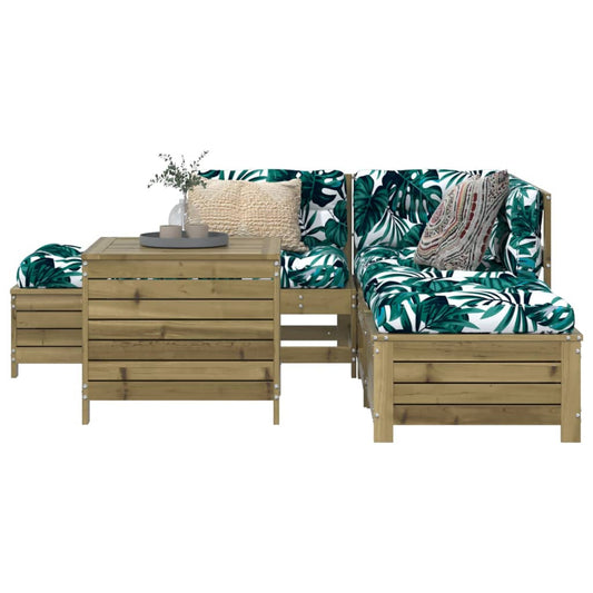 6 Piece Garden Sofa Set Impregnated Wood Pine