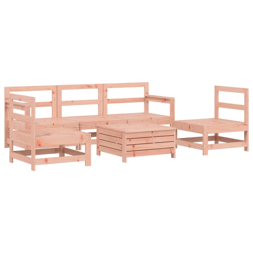 6 Piece Garden Sofa Set Solid Wood Douglas Fir