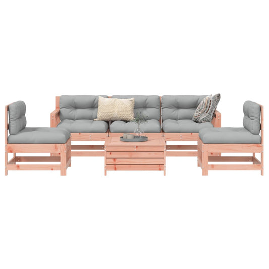 6 Piece Garden Sofa Set Solid Wood Douglas Fir
