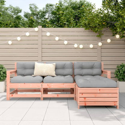 4 Piece Garden Sofa Set Solid Wood Douglas Fir