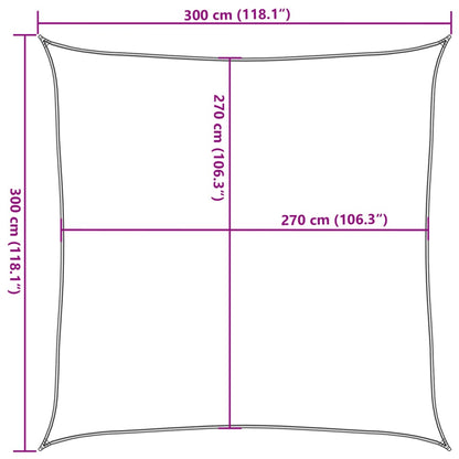 Sunshade Sail 160 g/m² Square Light Grey 3x3 m HDPE