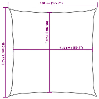 Sunshade Sail 160 g/m² Square Light Grey 4.5x4.5 m HDPE