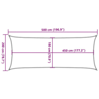 Sunshade Sail 160 g/m² Rectangular Light Grey 2x5 m HDPE