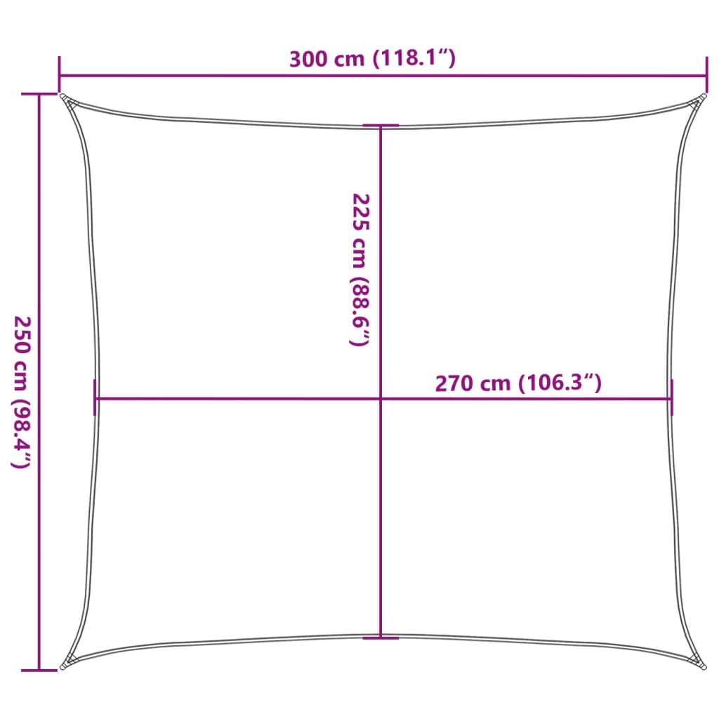 Sunshade Sail 160 g/m² Rectangular Light Grey 2.5x3 m HDPE