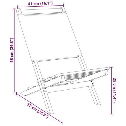 Folding Garden Chairs 8 pcs Anthracite Fabric and Solid Wood