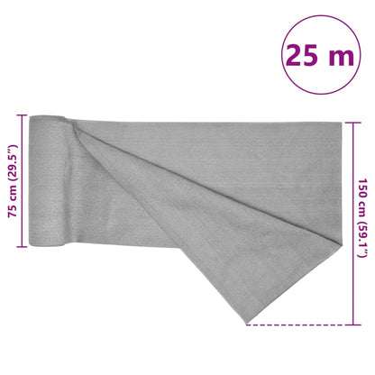 Privacy Net Light Grey 1.5x25 m HDPE 75 g/m²