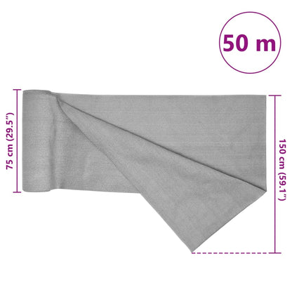 Privacy Net Light Grey 1.5x50 m HDPE 150 g/m²