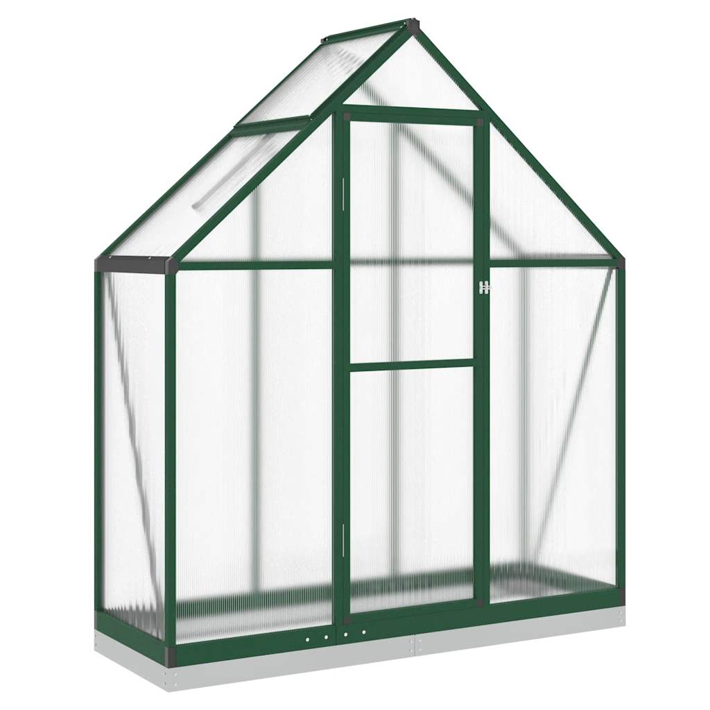 Greenhouse with Base Frame Green 169x58x202 cm Aluminium