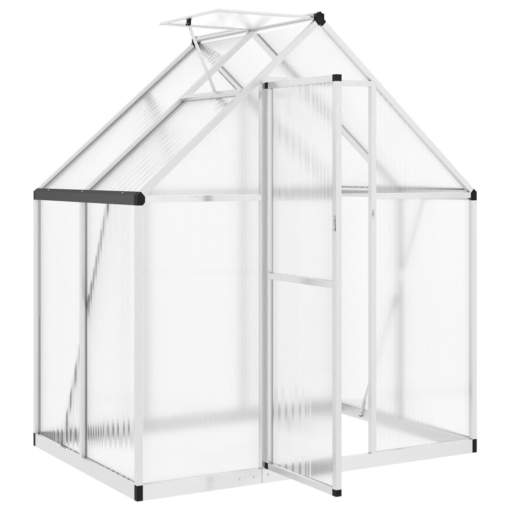 Greenhouse with Base Frame Silver 169x114x195 cm Aluminium