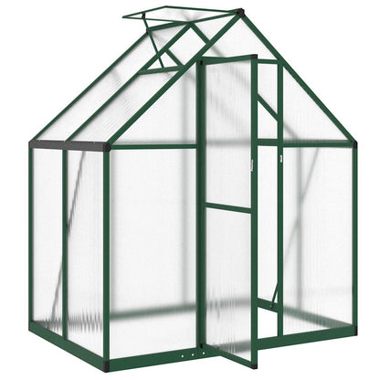 Greenhouse with Base Frame Green 169x114x195 cm Aluminium