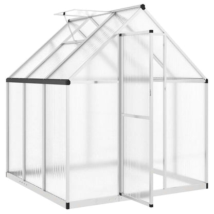 Greenhouse with Base Frame Silver 169x169x195 cm Aluminium