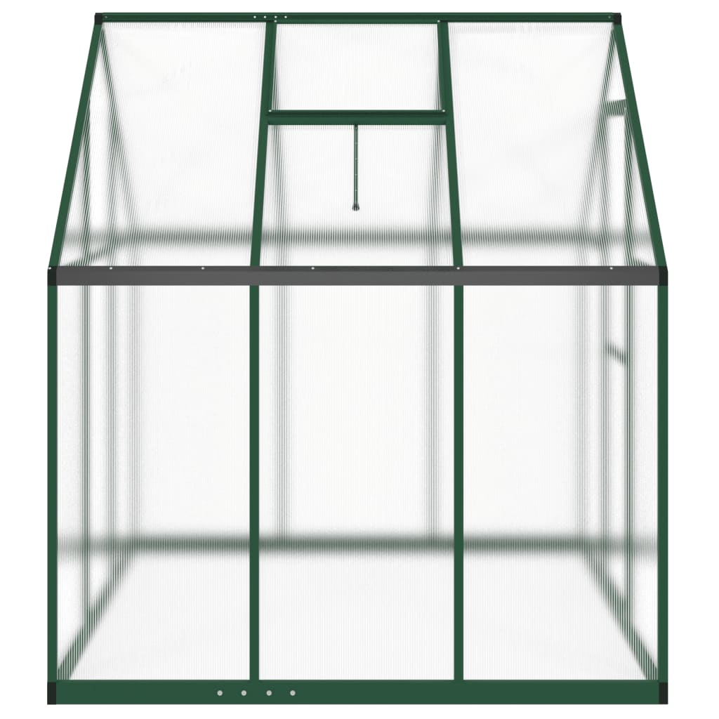 Greenhouse with Base Frame Green 169x169x195 cm Aluminium