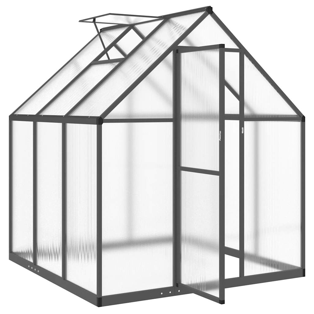 Greenhouse with Base Frame Anthracite 169x169x195 cm Aluminium