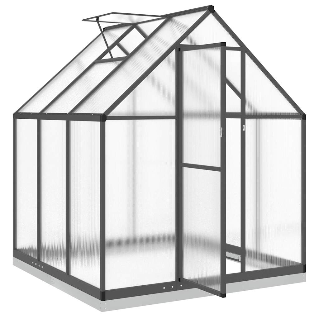 Greenhouse with Base Frame Anthracite 169x169x202 cm Aluminium