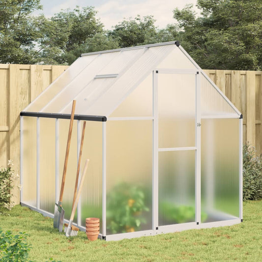 Greenhouse with Base Frame Silver 224x169x195 cm Aluminium