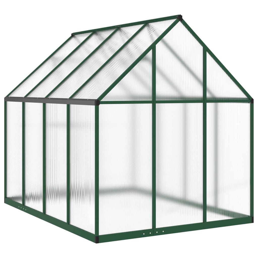 Greenhouse with Base Frame Green 224x169x195 cm Aluminium